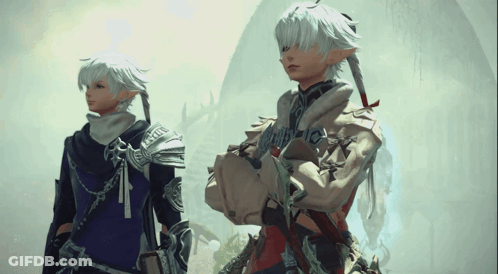 Two Anime Characters Standing GIF