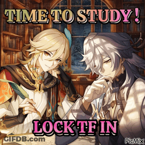 Two Anime Characters Time To Study Lock TF In GIF