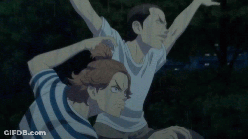 Two Anime Characters With Arms Outstretched GIF