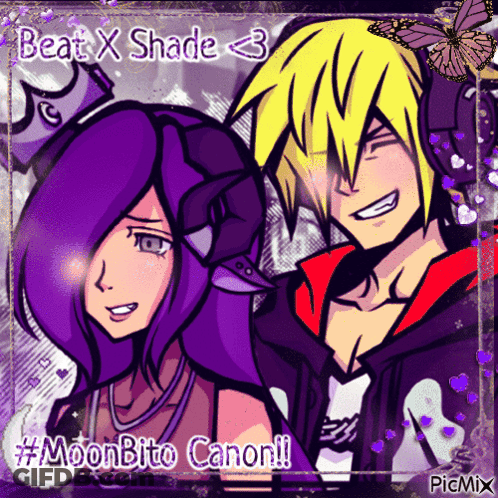 Two Anime Characters With Beat X Shade GIF
