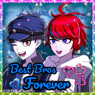Two Anime Characters With Best Bros Forever GIF