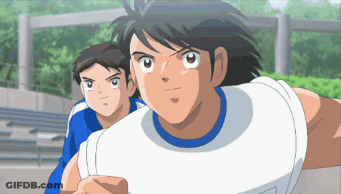Two Anime Characters With Chinese Writing On Shirts GIF