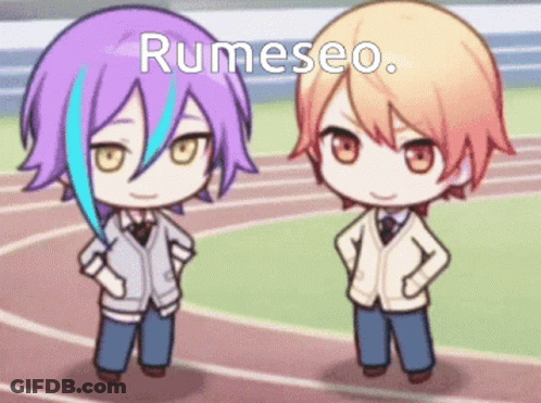 Two Anime Characters With Rumeseo GIF