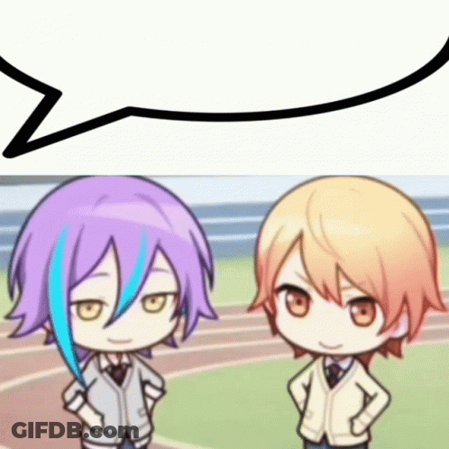 Two Anime Characters With Speech Bubble GIF