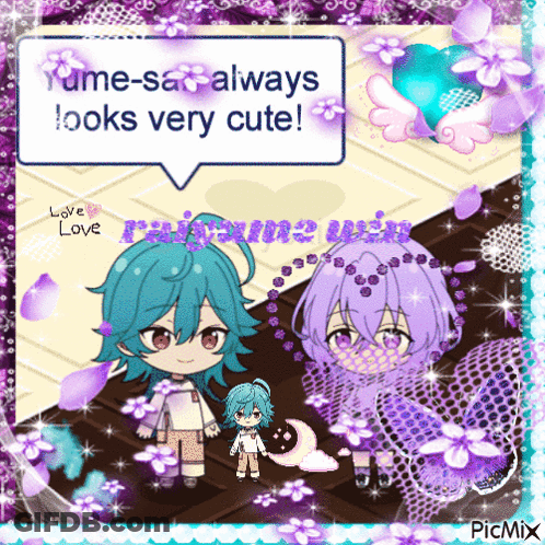 Two Anime Characters Yume-Sama Always Looks Very Cute GIF