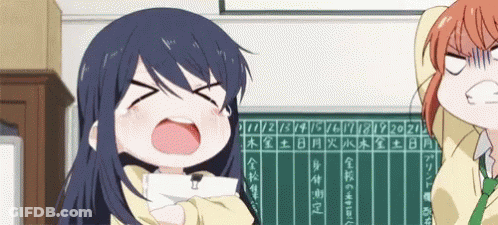 Two Anime Girls Before Chalkboard Numbers 1-21 GIF