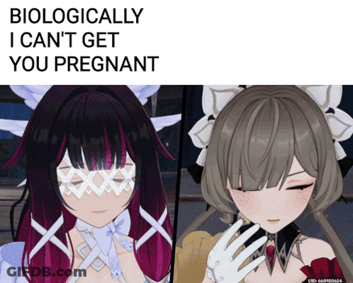 Two Anime Girls Biologically I Can't Get You Pregnant GIF