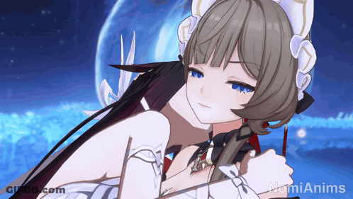 Two Anime Girls Hugging With Nomianims GIF