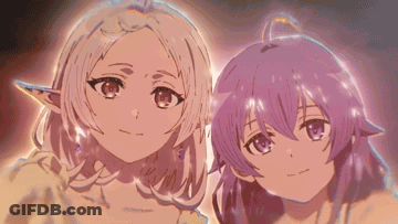 Two Anime Girls Looking At Camera GIF