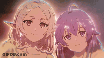 Two Anime Girls Looking At Camera GIF