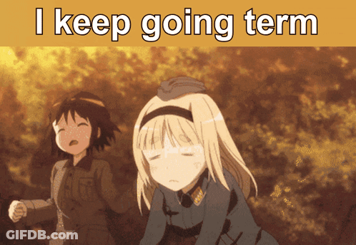 Two Anime Girls Saying I Keep Going Term GIF