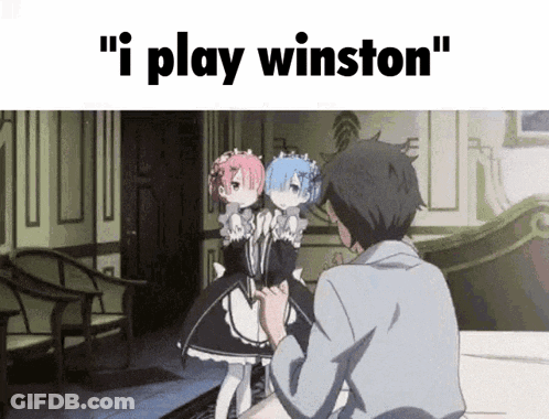 Two Anime Girls Saying I Play Winston GIF