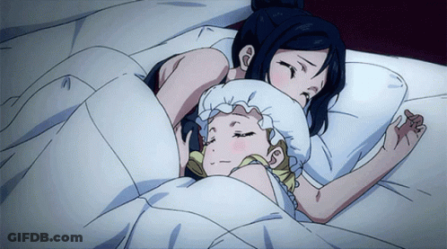 Two Anime Girls Sleeping GIF