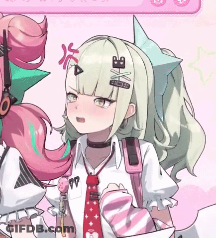 Two Anime Girls Standing Next To Each Other One Wearing Tie GIF