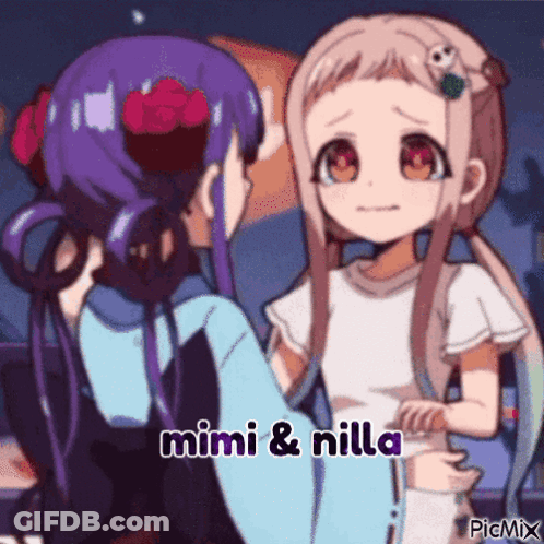 Two Anime Girls Standing Together Mimi & Nilla GIF