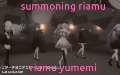 Two Anime Girls Summoning Riamu GIF