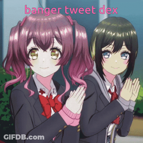 Two Anime Girls With Banger Tweet Dex GIF