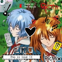 Two Anime Girls With Emo Is Love GIF