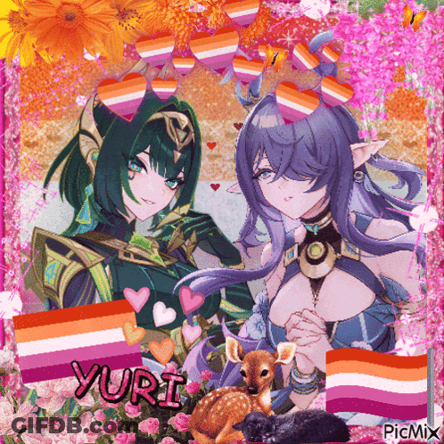Two Anime Girls With Yuri GIF