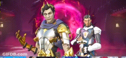 Two Armored Men Side By Side GIF