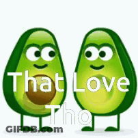 Two Avocados Saying That Love GIF