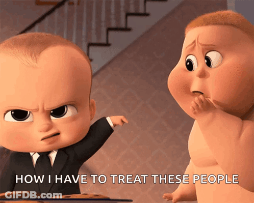 Two Babies From The Boss Baby Movie Are Talking To Each Other GIF