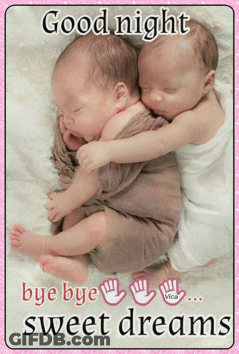 Two Babies Sleeping Good Night Bye Bye Sweet Dreams GIF