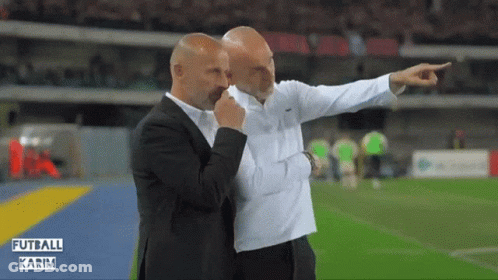 Two Bald Men On Soccer Field Futball Karim GIF