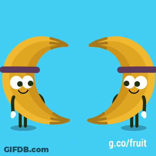 Two Bananas Making Heart Shape With Hands GIF