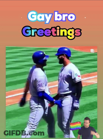 Two Baseball Players Gay Bro Greetings GIF