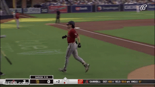 Two Baseball Players High Five Score 2-0 GIF
