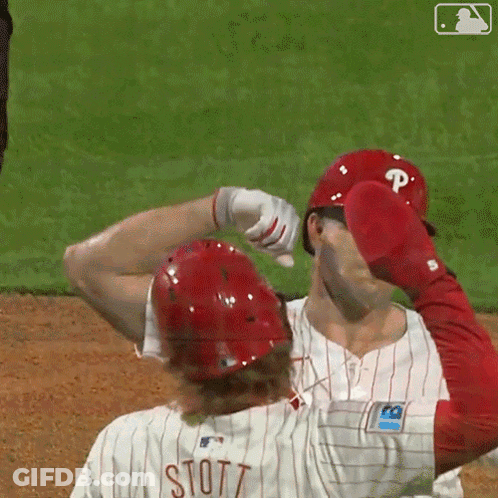Two Baseball Players Including Scott GIF