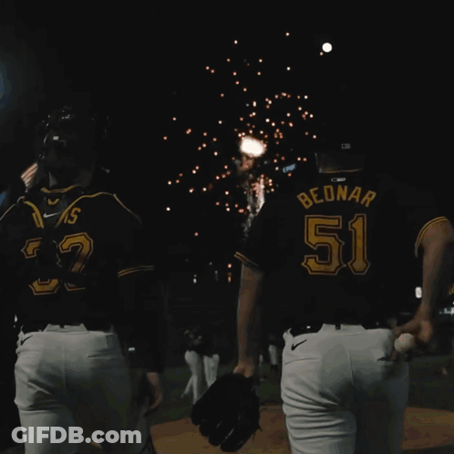 Two Baseball Players Number 51 GIF