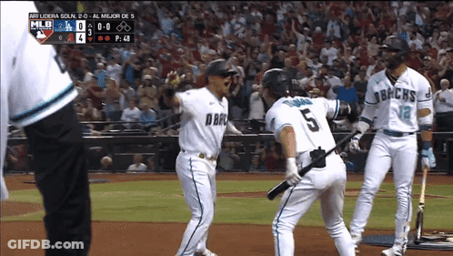 Two Baseball Players One In Dback Jersey GIF