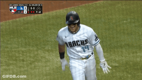 Two Baseball Players One In DBack Jersey GIF
