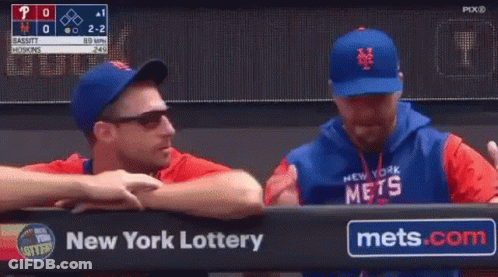 Two Baseball Players Shake Hands Before New York Lottery Ad GIF