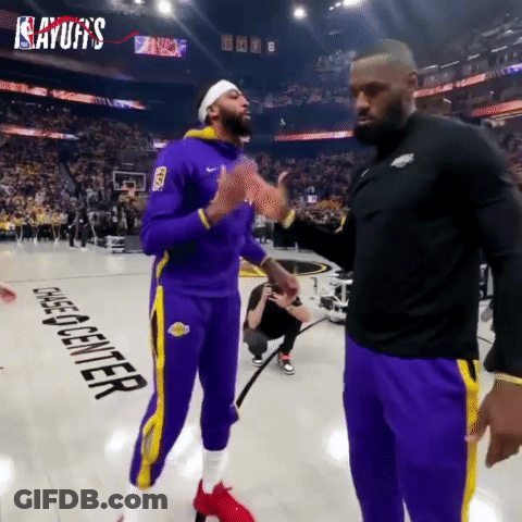 Two Basketball Players At Chase Center GIF