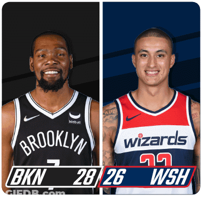 Two Basketball Players Brooklyn And Wizards GIF