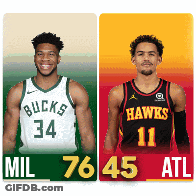 Two Basketball Players Bucks And Hawks GIF
