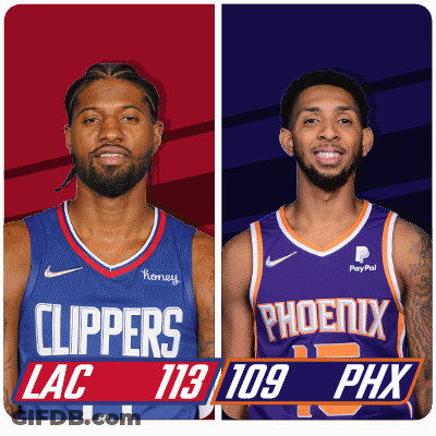 Two Basketball Players Clippers And Phoenix GIF