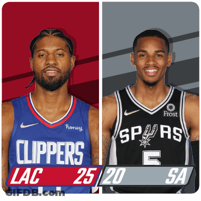 Two Basketball Players Clippers And Spurs GIF