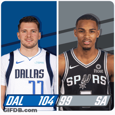 Two Basketball Players Dallas And Spurs Standing GIF