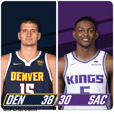Two Basketball Players Denver And Kings GIF