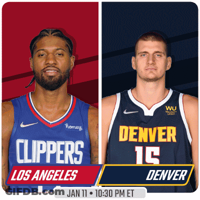 Two Basketball Players For Clippers And Denver GIF