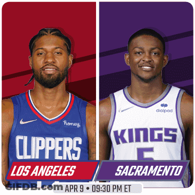 Two Basketball Players For The Clippers And Kings GIF