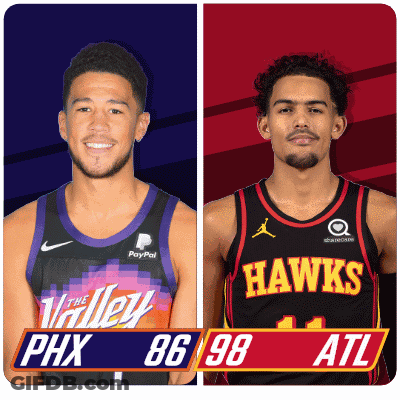 Two Basketball Players For The Hawks And The Valley GIF