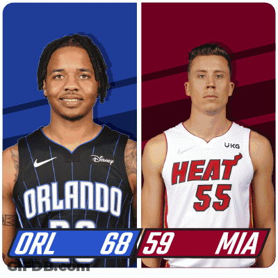 Two Basketball Players For The Orlando Magic And Heat GIF