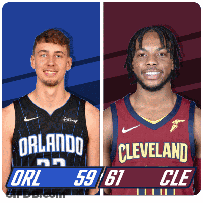 Two Basketball Players For The Orlando Magic And The Cleveland Cavaliers GIF