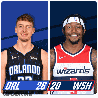Two Basketball Players For The Orlando Magic And Wizards GIF