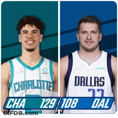 Two Basketball Players From Charlotte And Dallas GIF